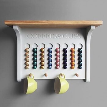 Porta Capsule Caffè In Filo Di Ferro Cromato Oro - Contenitore Per 18 Capsule, Design Aperto Per Drenaggio E Ventilazione